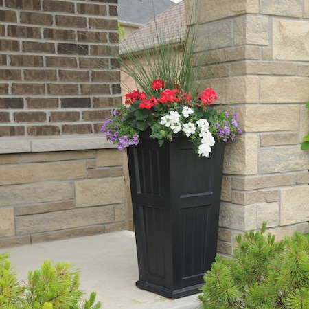 Mayne Cape Cod Tall Planter - Black 4843-B